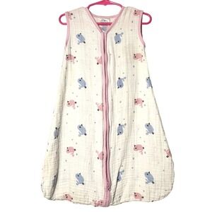 Little Journey Organic Muslin Wearable Blanket Bird Print Pink Blue Girls Small‎